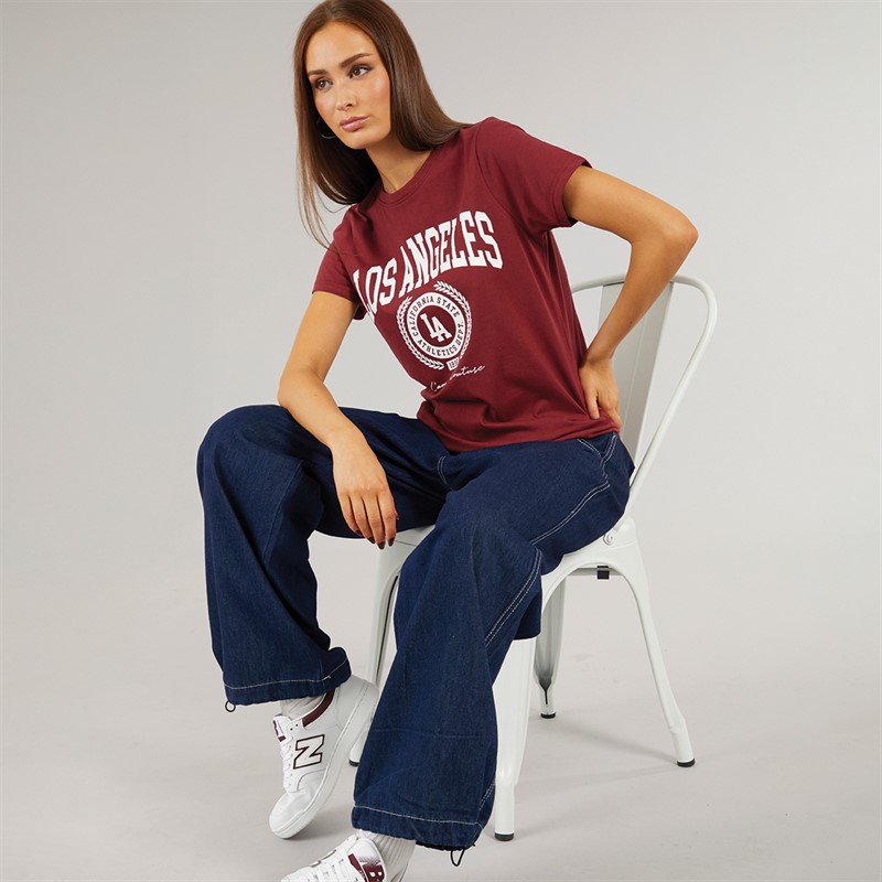 L'amore Couture Womens State Two Pack T-Shirts Burgundy/Navy