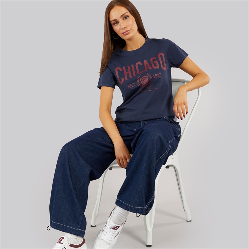 L'amore Couture Womens State Two Pack T-Shirts Burgundy/Navy