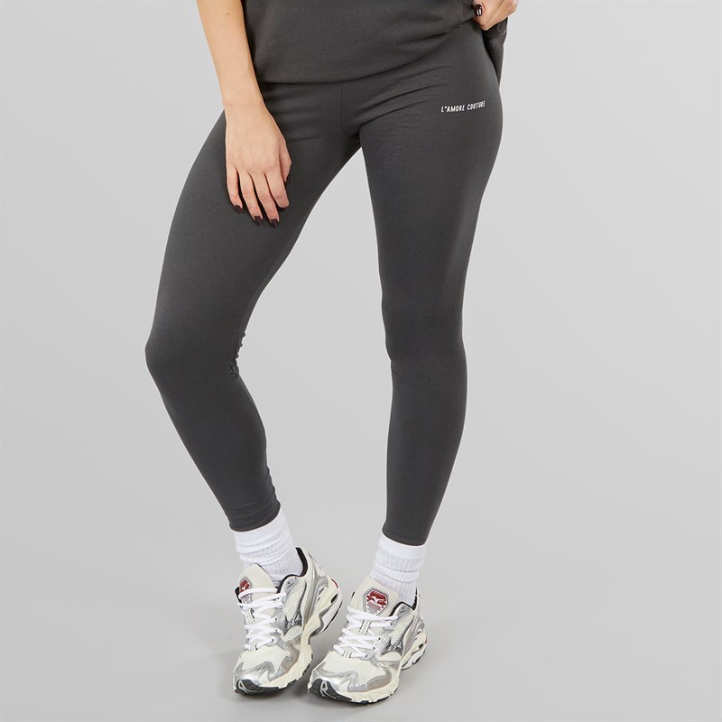 L'amore Couture Womens Ryleigh Leggings Charcoal - Size 10