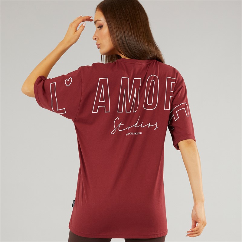 Womens Norwalk Oversized T-Shirt Burgundy - Size 8