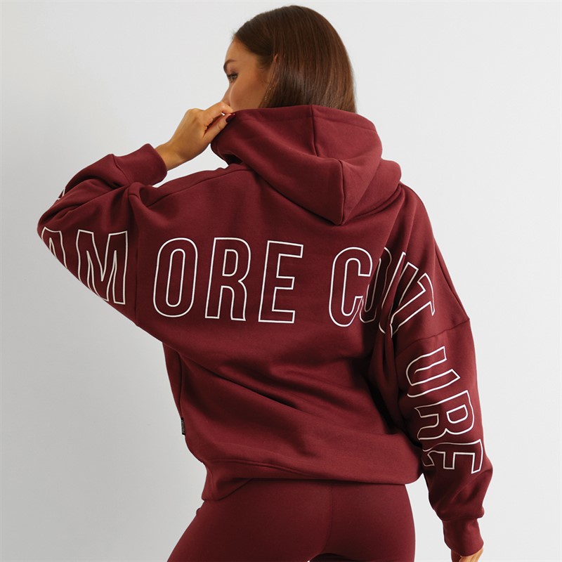 L'amore Couture Womens Norwalk Hoodie Burgundy