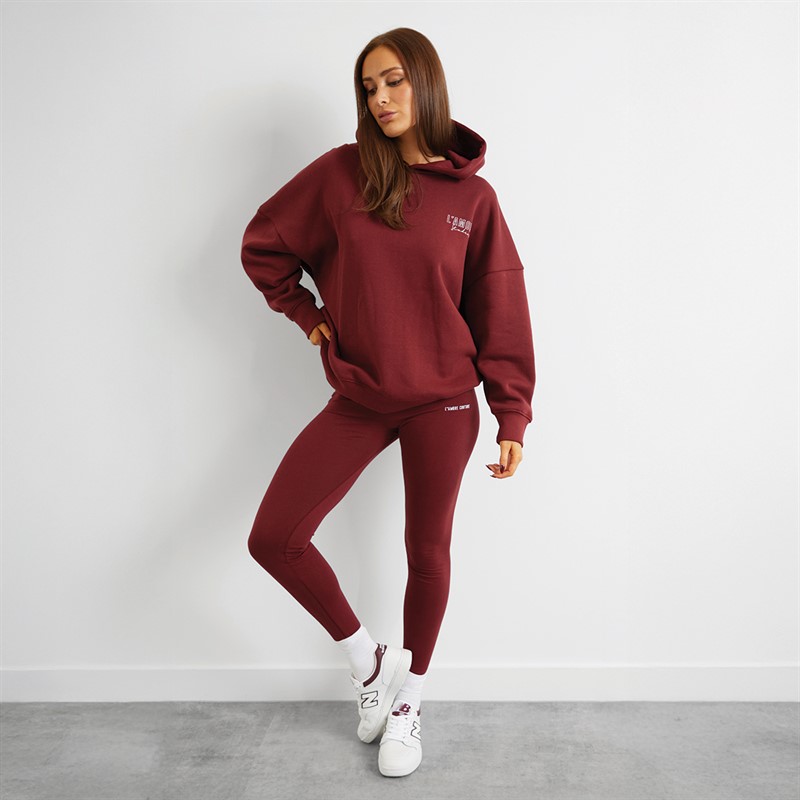 L'amore Couture Womens Norwalk Hoodie Burgundy