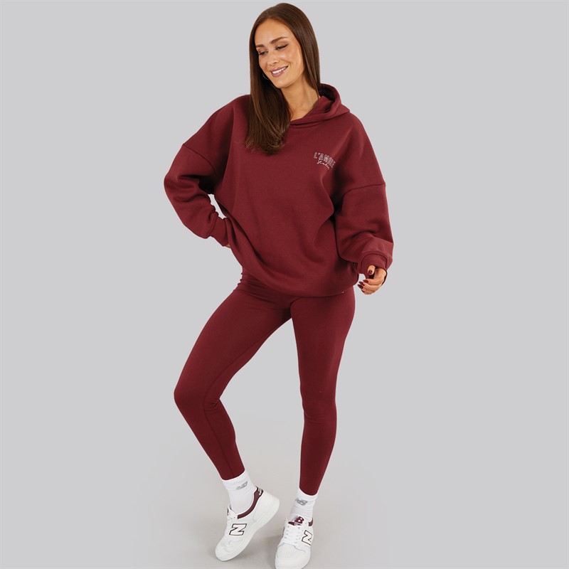 L'amore Couture Womens Norwalk Hoodie Burgundy