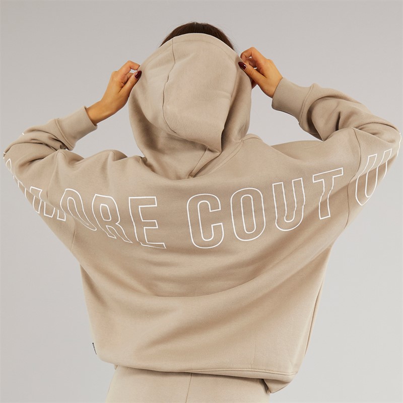 L'amore Couture Womens Norwalk Hoodie Taupe