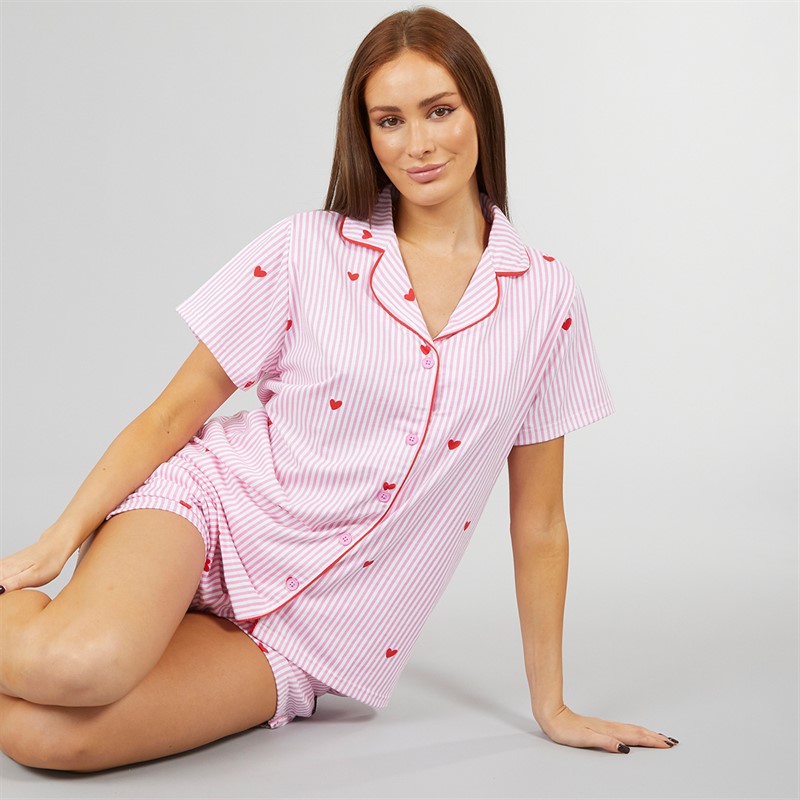 L'amore Couture Womens Daydreamer Pyjama Pink/White
