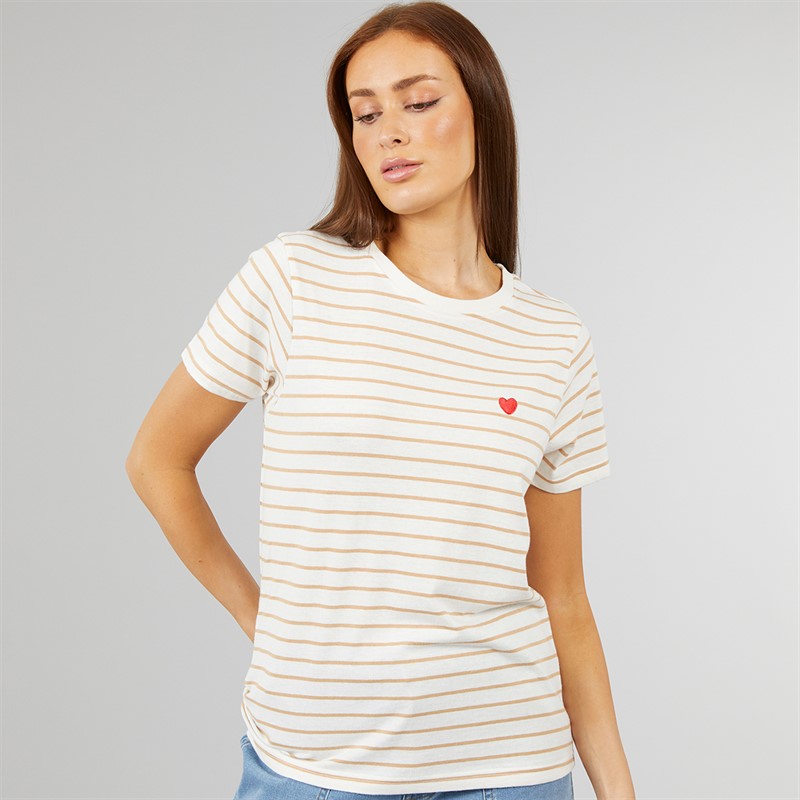 L'amore Couture Womens Eleanor Three Pack T-Shirts Black/Tan/Tan Stripe