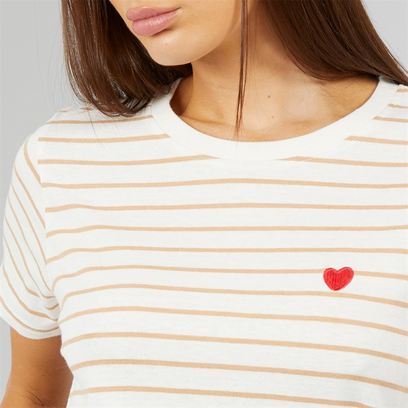 L'amore Couture Womens Eleanor Three Pack T-Shirts Black/Tan/Tan Stripe