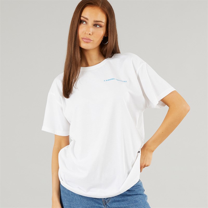 L'amore Couture Womens New Mexico Oversized T-Shirt White