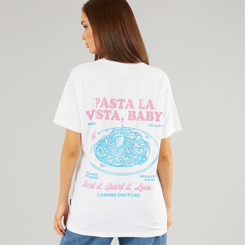 L'amore Couture Womens New Mexico Oversized T-Shirt White