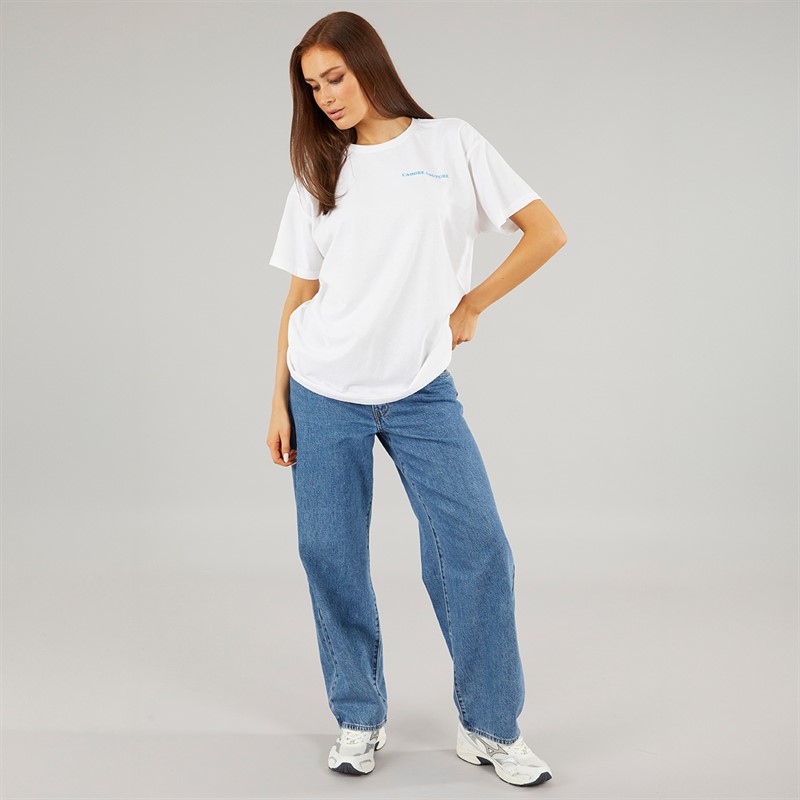 L'amore Couture Womens New Mexico Oversized T-Shirt White