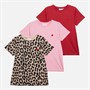 L'amore Couture Womens Kara Three Pack T-Shirts Red/Leopard/Pink