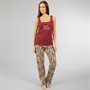 L'amore Couture Womens Sweet Dreams Pyjama Burgundy/Leopard