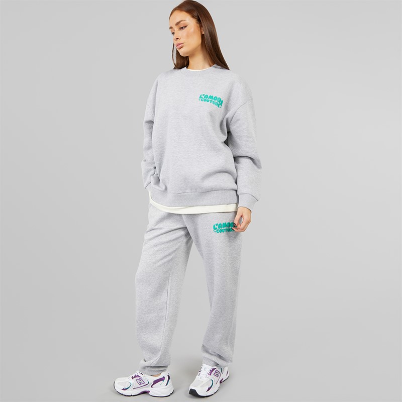 L'amore Couture Womens Breba Tracksuit Grey Marl