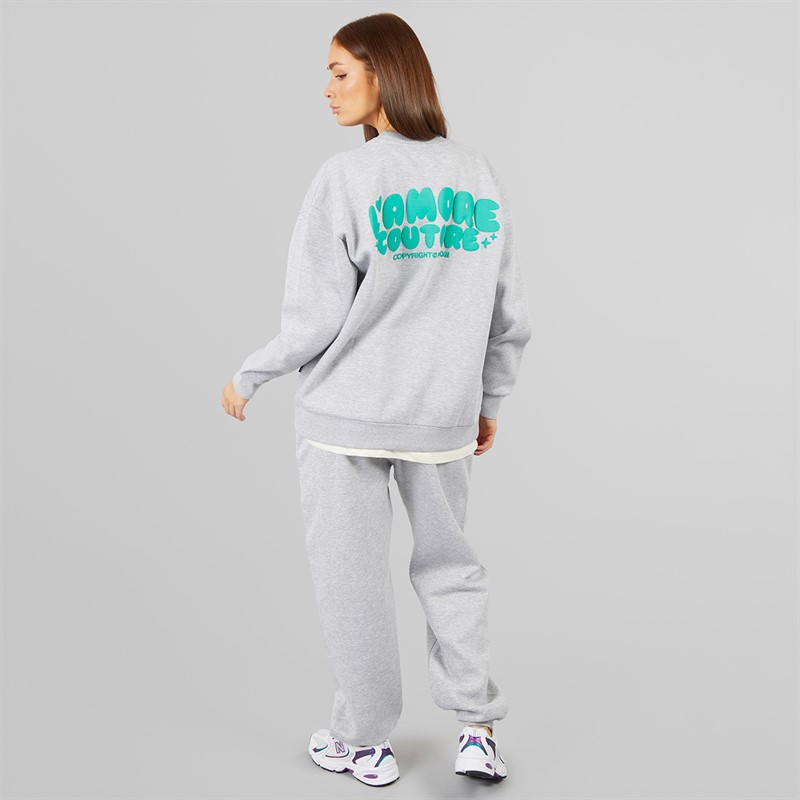 L'amore Couture Womens Breba Tracksuit Grey Marl