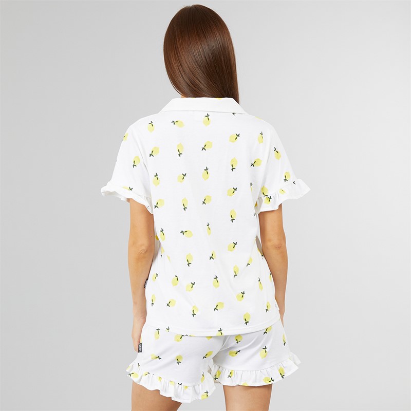 L'amore Couture Womens Lemon Pyjamas White