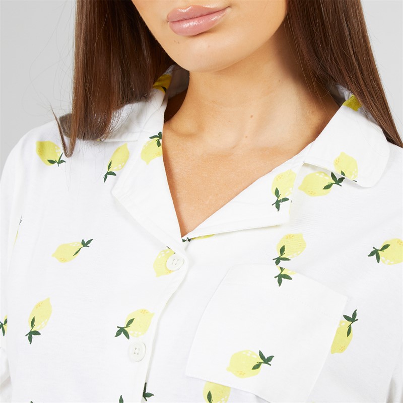 L'amore Couture Womens Lemon Pyjamas White