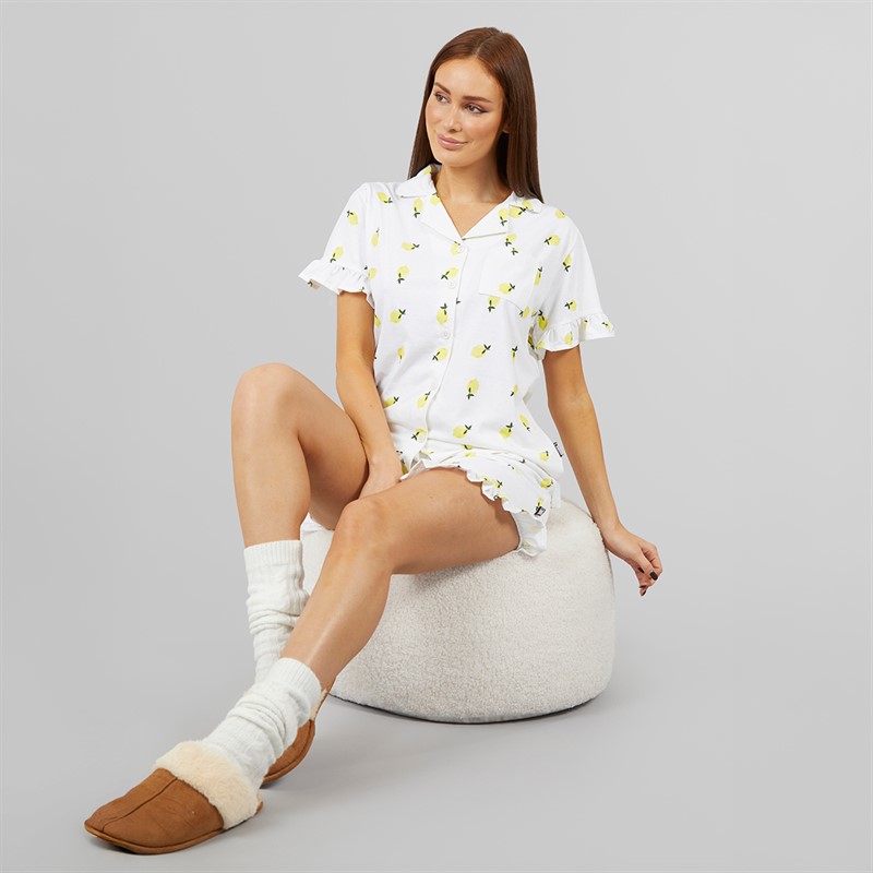 L'amore Couture Womens Lemon Pyjamas White