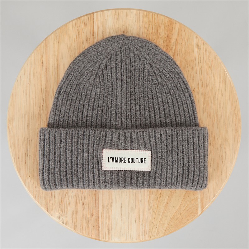 L'amore Couture Womens Alva Beanie Charcoal