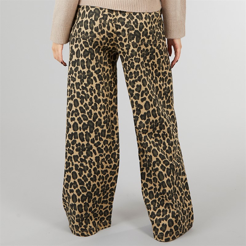 L'amore Couture Womens Davenport Wide Leg Jeans Leopard