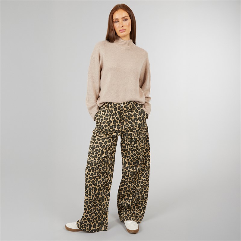 L'amore Couture Womens Davenport Wide Leg Jeans Leopard