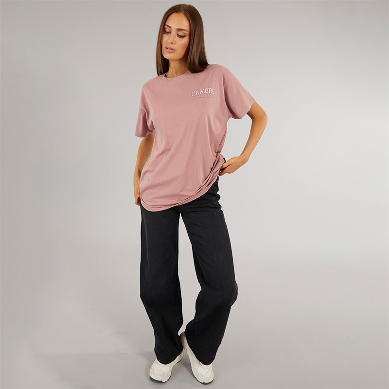 L'amore Couture Womens Berkley Oversized T-Shirt Pink