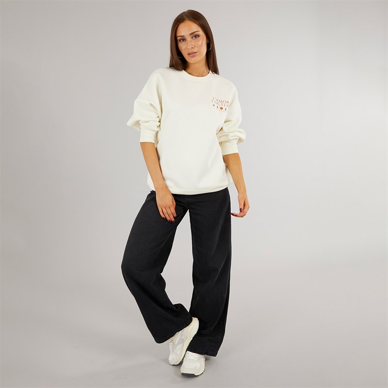 L'amore Couture Womens Covington Sweatshirt Ecru