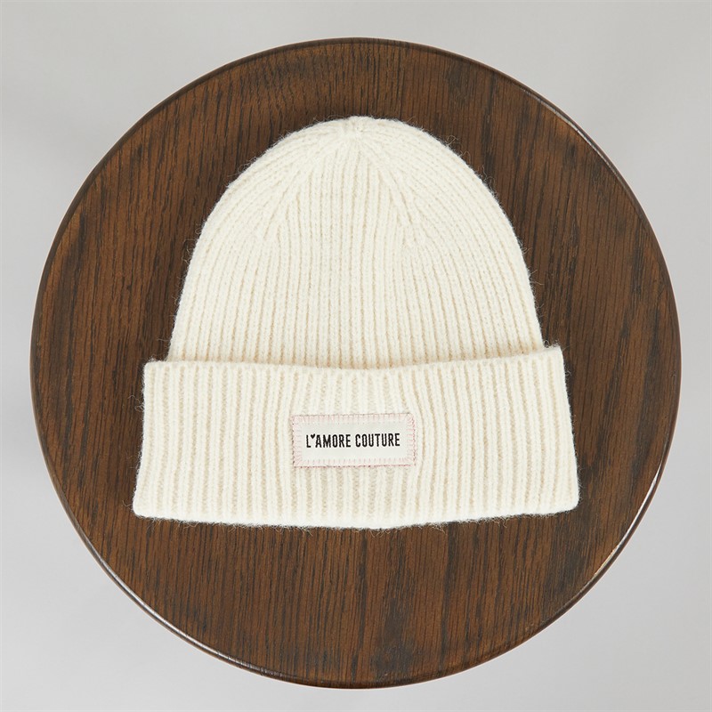 L'amore Couture Womens Alva Beanie Cream