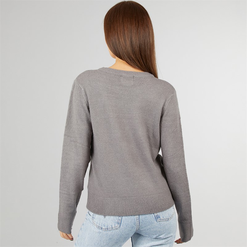 L'amore Couture Womens Merry Christmas Jumper Grey Marl