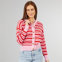 L'amore Couture Womens Littleton Cardigan Pink Red