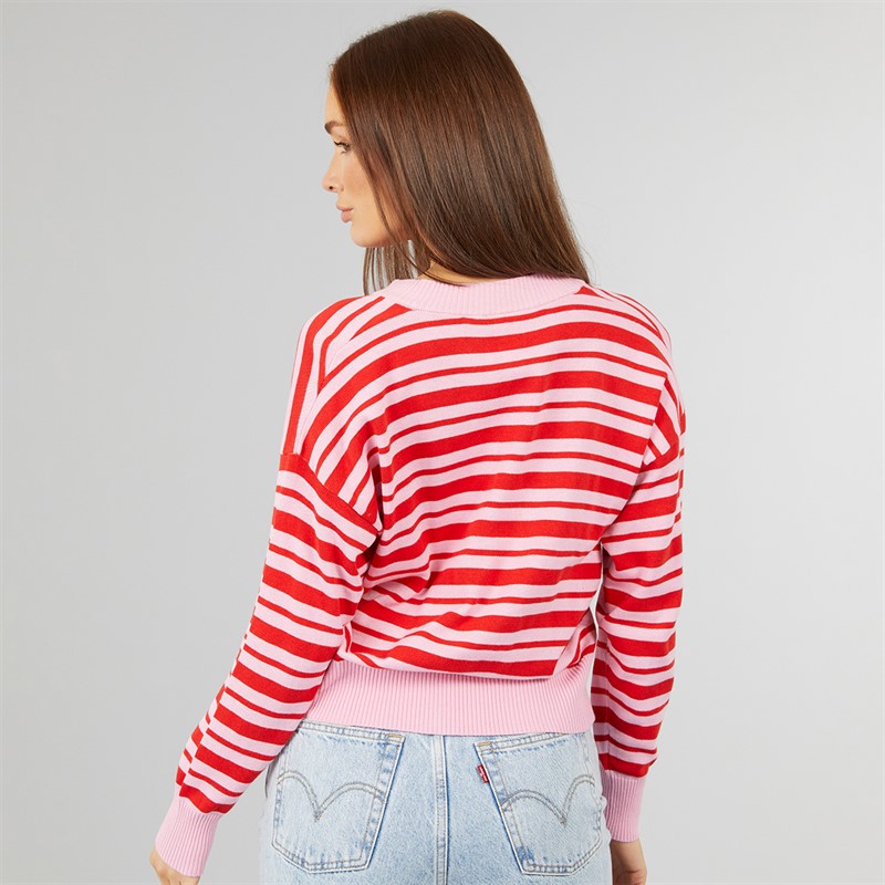 L'amore Couture Womens Littleton Cardigan Pink Red