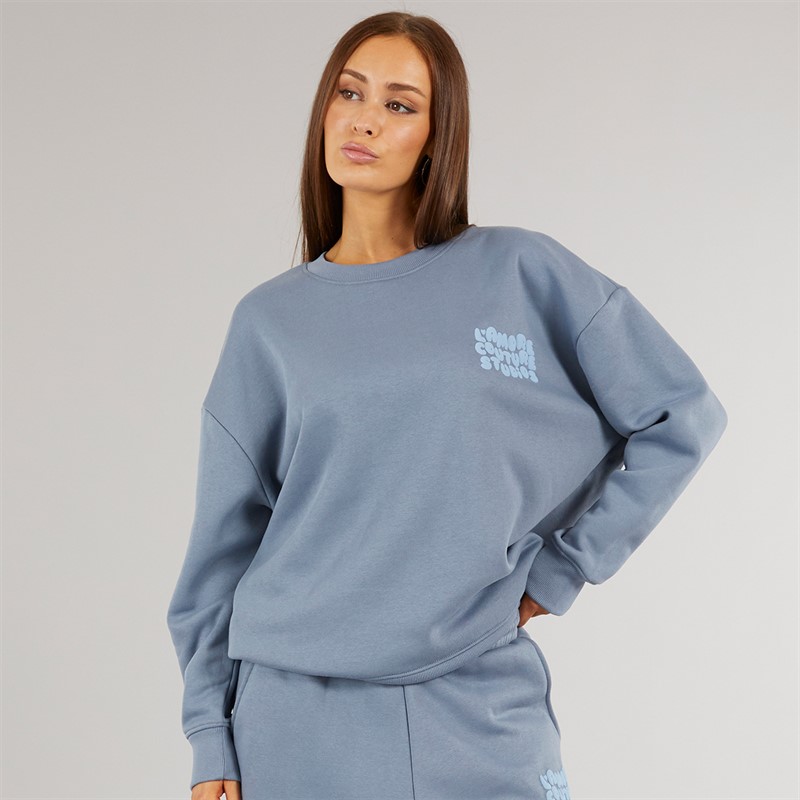 L'amore Couture Womens Culver Sweatshirt Charcoal