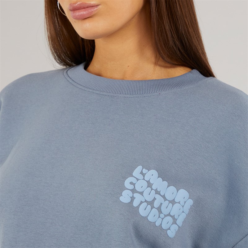 L'amore Couture Womens Culver Sweatshirt Charcoal