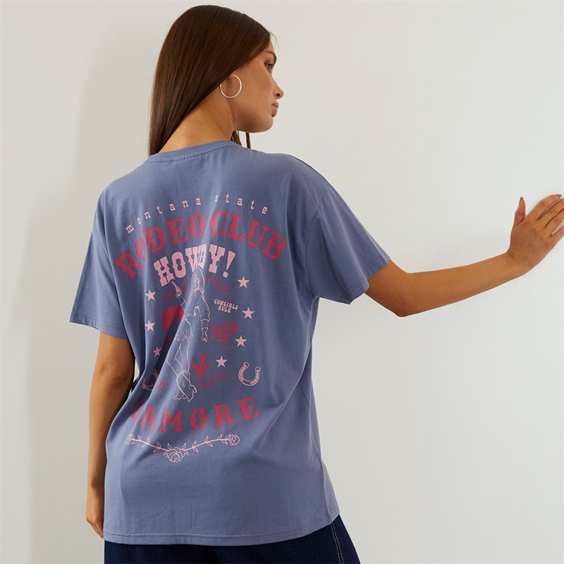 L'amore Couture Womens Charlestown Oversized T-Shirt Charcoal