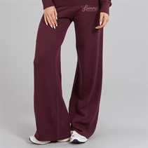 L'amore Couture Womens Santa Barbara Wide Leg Knitted Joggers Burgundy