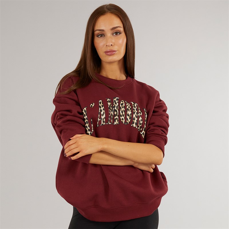 L'amore Couture Womens Hammond Sweatshirt Burgundy