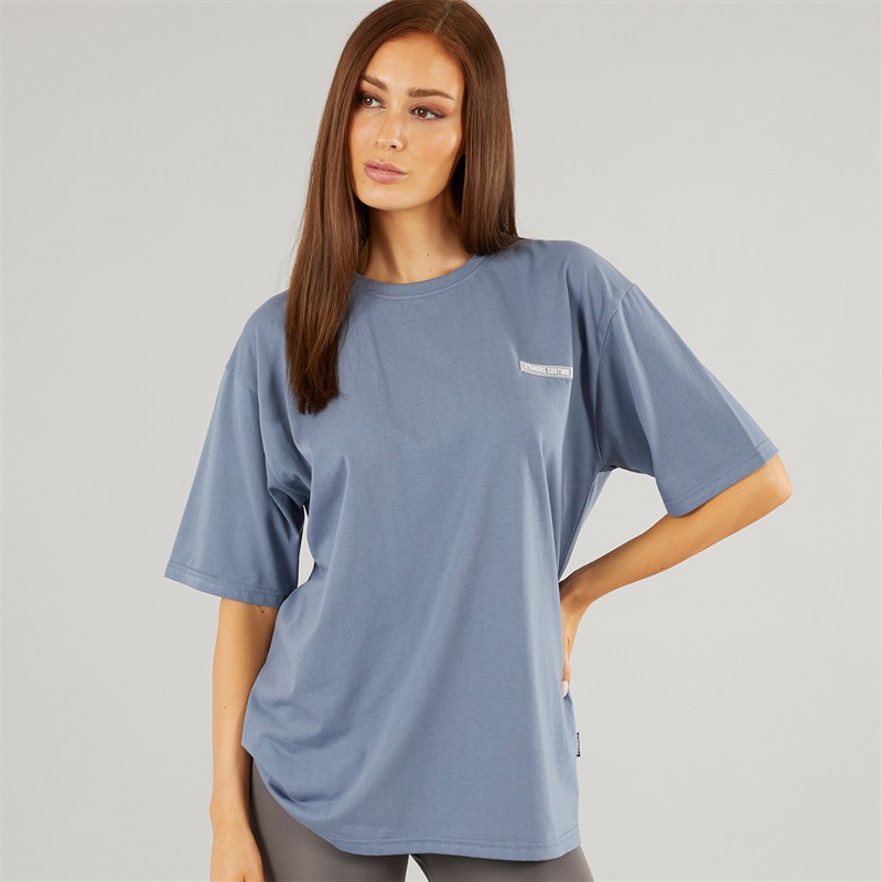 L'amore Couture Womens Fairhaven Oversized T-Shirt Charcoal