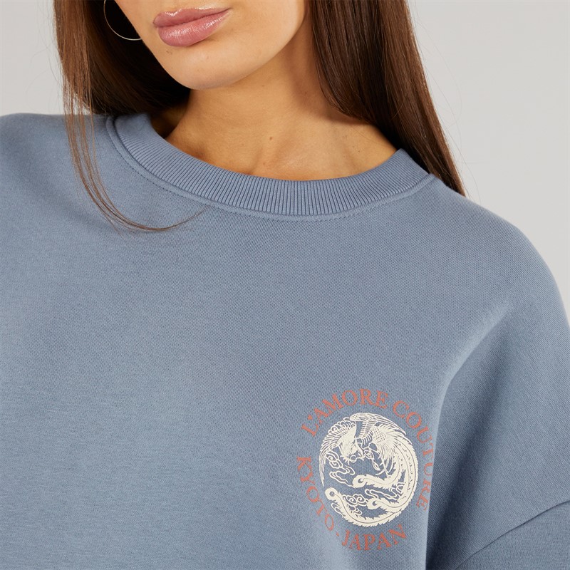 L'amore Couture Womens Kyoto Sweatshirt Charcoal