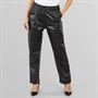 L'amore Couture Womens Clanton PU Joggers Black