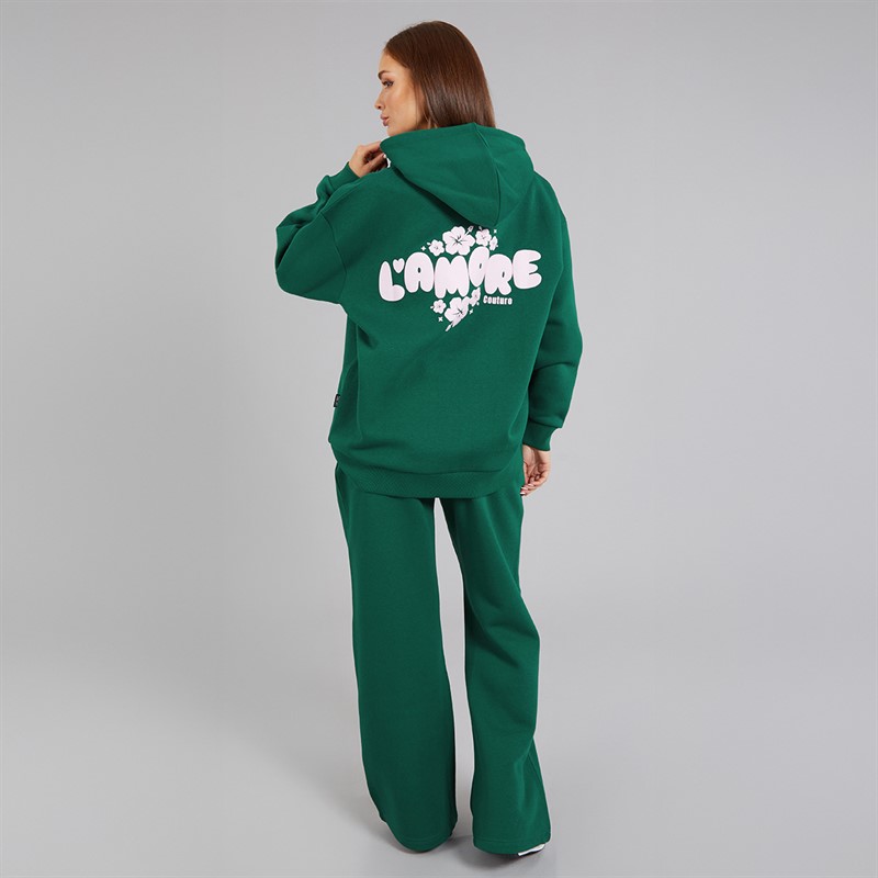 L'amore Couture Womens Minorca Oversized Tracksuit Dark Green