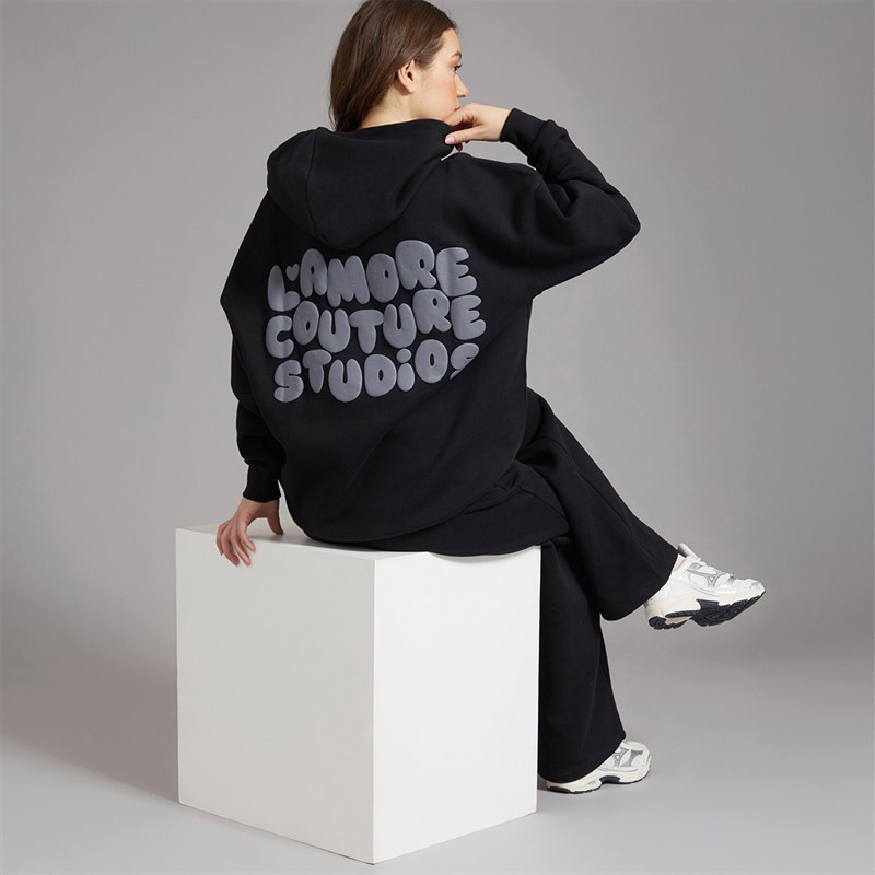 L'amore Couture Womens Giorgia Oversized Tracksuit Black