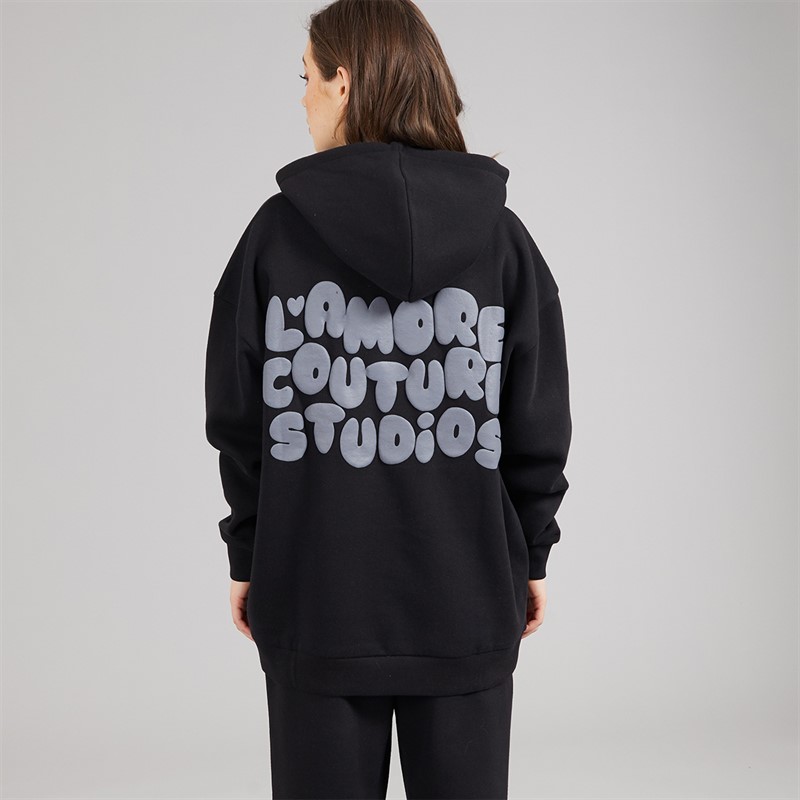 L'amore Couture Womens Giorgia Oversized Tracksuit Black