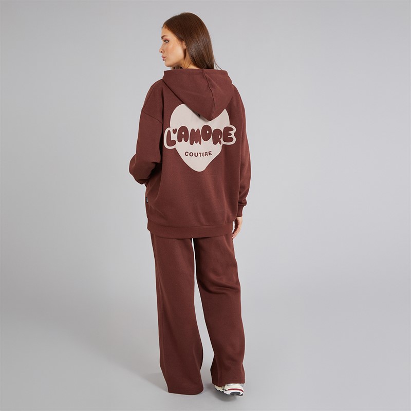 L'amore Couture Womens Brinas Oversized Tracksuit Brown