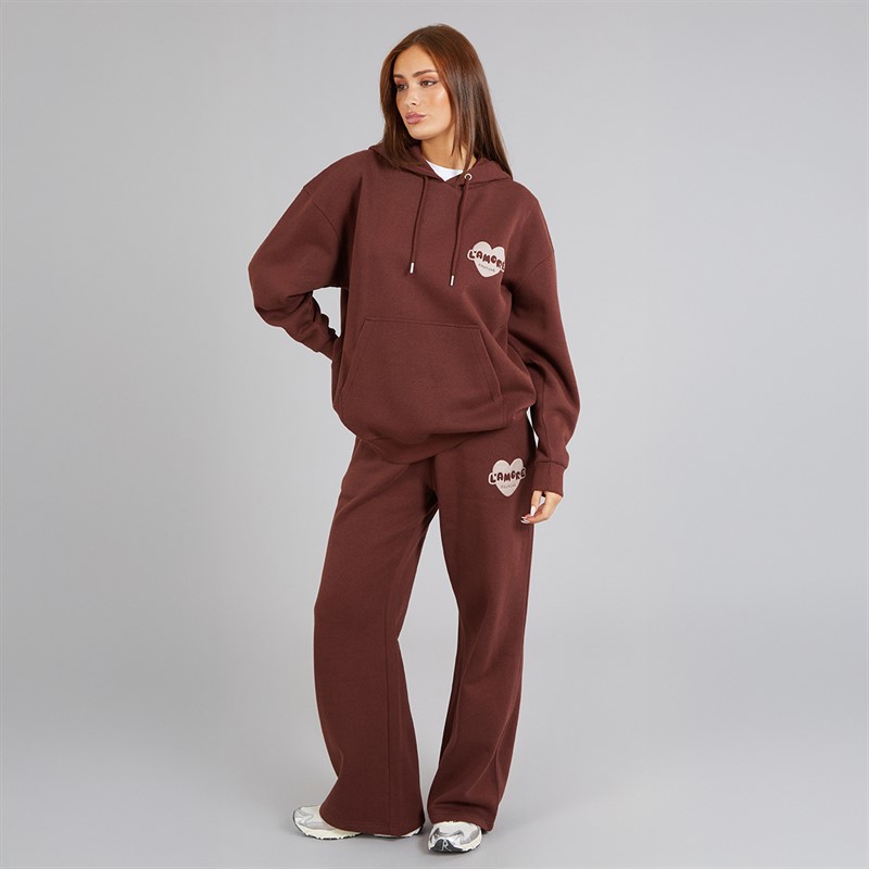 L'amore Couture Womens Brinas Oversized Tracksuit Brown