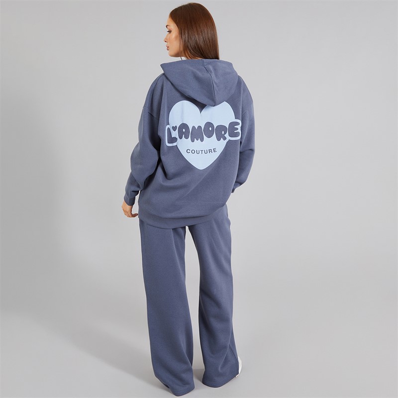 L'amore Couture Womens Brinas Oversized Tracksuit Slate Blue