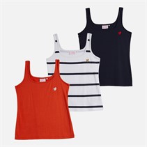L'amore Couture Womens Three Pack Vests Red/Stripe/Navy