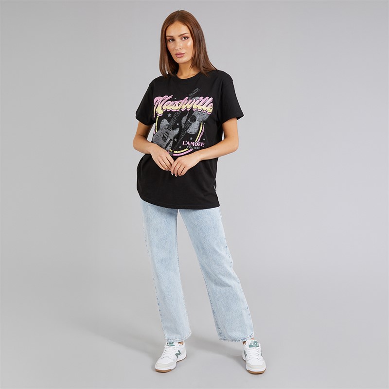 L'amore Couture Womens Nashville T-Shirt Black