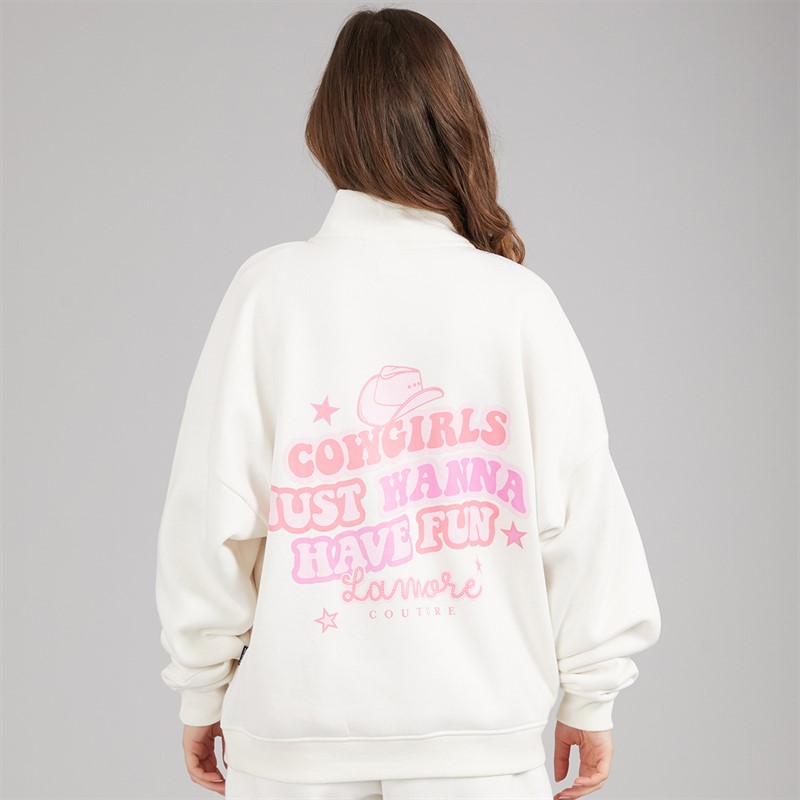 L'amore Couture Womens Trezze Sweatshirt Ecru