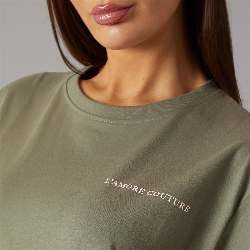 L'amore Couture Womens Peacock T-Shirt Green