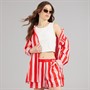 L'amore Couture Womens Corfu Shirt and Shorts Co-Ord Set Red/Pink