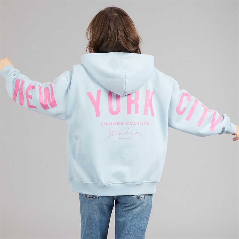 L'amore Couture Womens Palma Hoodie Blue